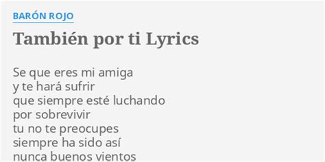 Más De Ti lyrics [Barón Rojo]