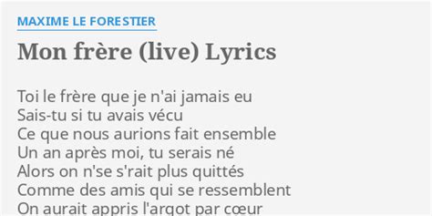 MON FRÈRE lyrics [AD]