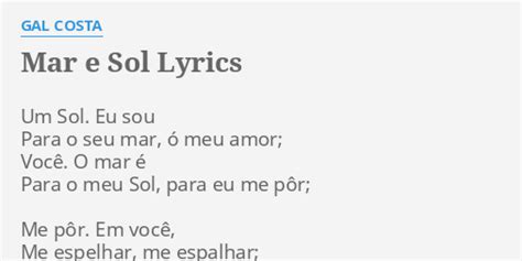 Mar E Sol lyrics [Gal Costa]