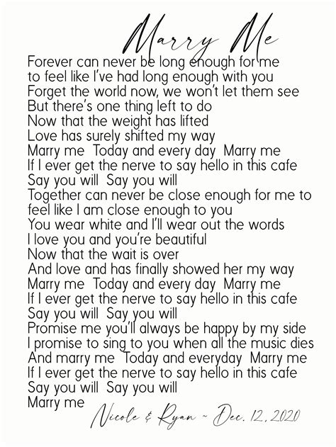 Marry Me, Terry lyrics [Henry Krieger]