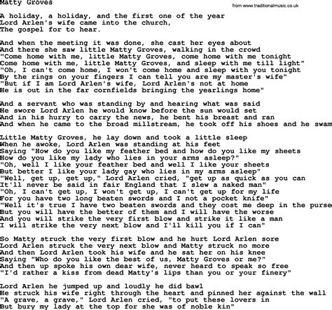 Matty & Josie lyrics [Harry James Angus]