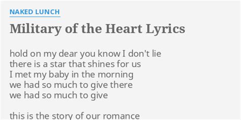 Military Of The Heart lyrics [Naked Lunch]