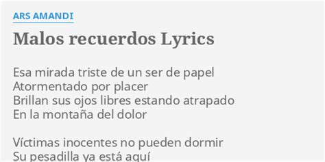 Mirada Perdida lyrics [Ars Amandi]