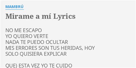 Mirame A Mi lyrics [Mambrú]