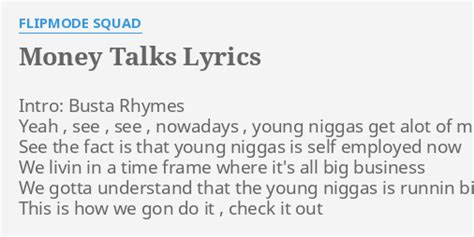 Money Talks lyrics [Flipmode Squad]