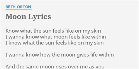 Moon lyrics [Beth Orton]