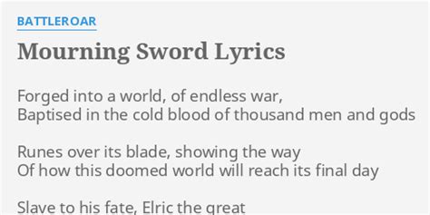 Mourning Sword lyrics [Battleroar]