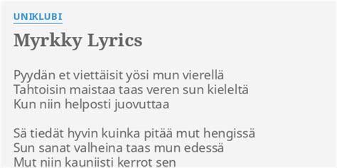 Myrkky lyrics [Sliki & Hamuelos]