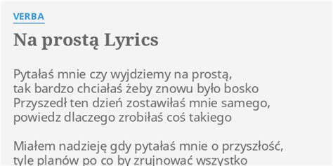 Na Prostą lyrics [Verba]