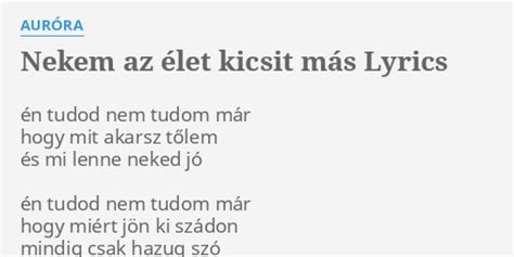 Nem tudod lyrics [RiZoN]