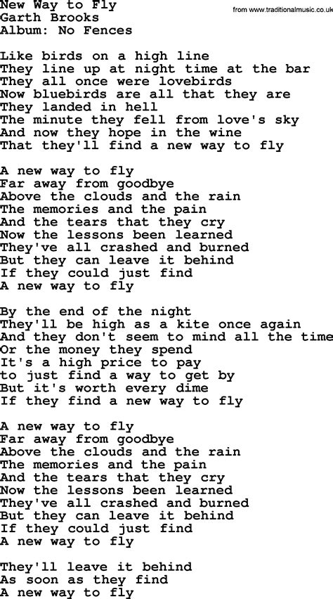 New Way to Fly lyrics [Garth Brooks]