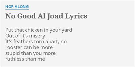 No Good Al Joad lyrics [Hop Along]