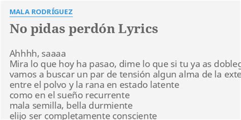 No Pidas Perdón lyrics [Mala Rodríguez]