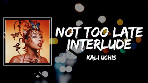 Not Too Late lyrics [Kali Uchis]