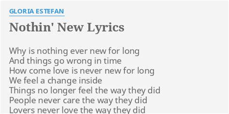 Nothin' New lyrics [Gloria Estefan]