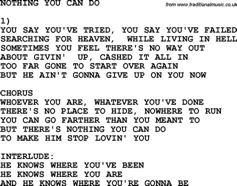 Nothing You Can Do lyrics [Afterglow (Swansea)]