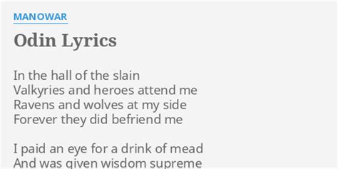 Odin lyrics [Manowar]