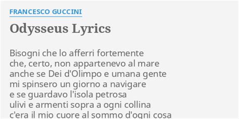 Odysseus lyrics [Francesco Guccini]