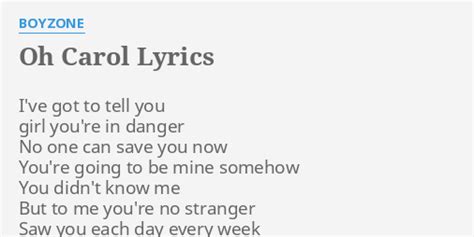 Oh Carol lyrics [Boyzone]