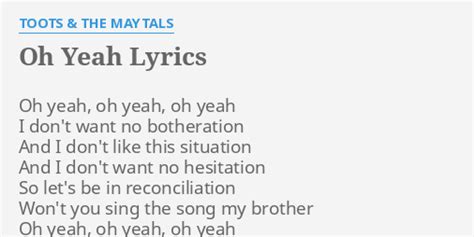 Oh Yeah lyrics [The Maytals]