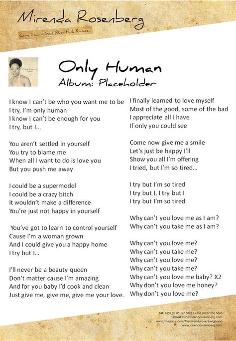 Only Human lyrics [Vent]