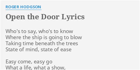 Open the Door lyrics [Sea Power]