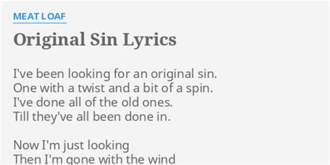 Original Sin lyrics [Meat Loaf]