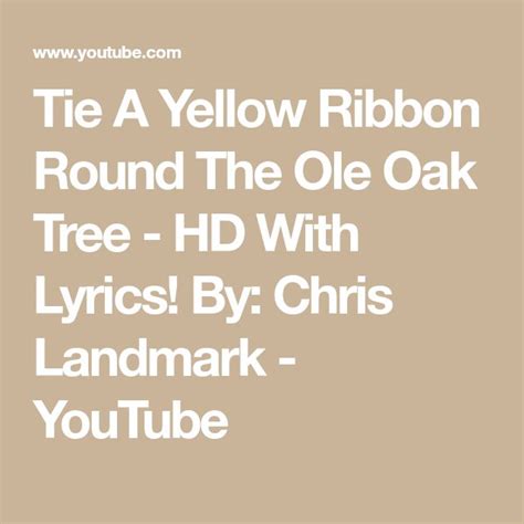 Osta lippu saliin - Tie a yellow ribbon round the old oak tree lyrics [Turo's Hevi Gee]
