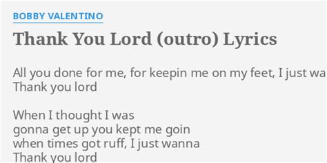 Outro lyrics [Bobby V]