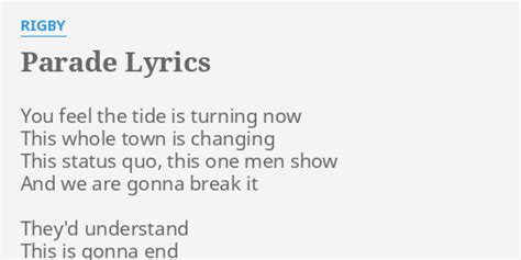 Parade lyrics [Rigby]