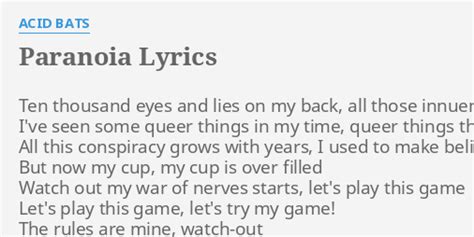 Paranoia lyrics [Asyndeton]