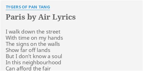 Paris By Air lyrics [Tygers of Pan Tang]