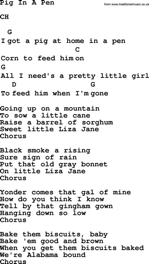 Pig in a Pen lyrics [Old & In The Way]