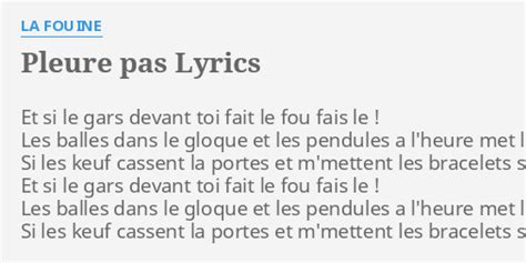 Pleure pas lyrics [MB]