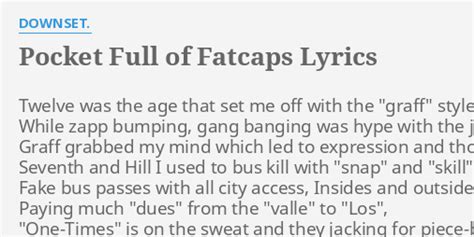 Pocket Full Of Fatcaps lyrics [Downset]