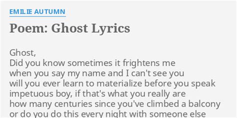 Poem: Ghost lyrics [Emilie Autumn]