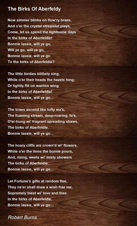 Poetry lyrics [Aberfeldy]