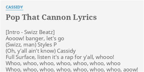 Pop That Cannon lyrics [Cassidy]