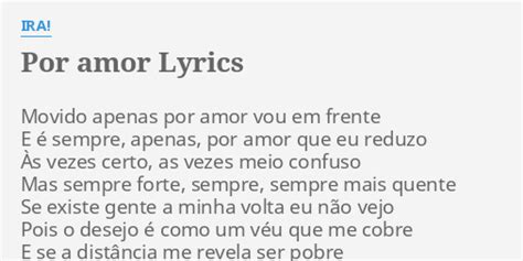 Por Amor lyrics [Ira!]