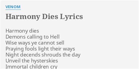 Practice lyrics [And Harmony Dies]