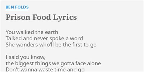 Prison Food lyrics [Ben Folds]