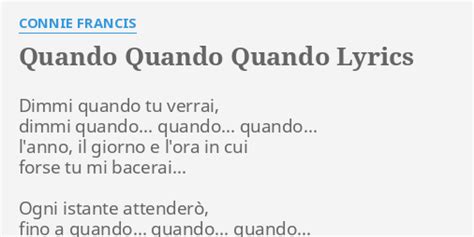 Quando quando quando lyrics [Connie Francis]