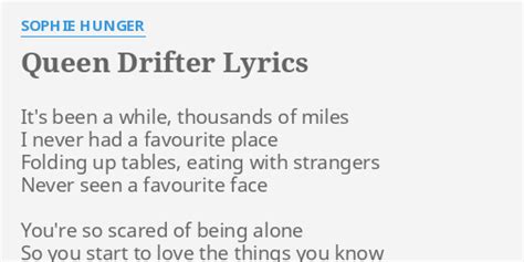 Queen Drifter lyrics [Sophie Hunger]