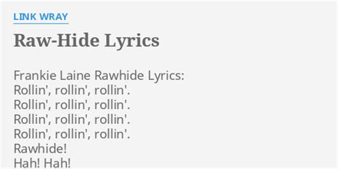 Raw-Hide lyrics [Link Wray]