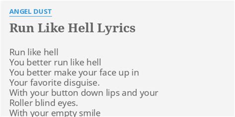 Run Like Hell lyrics [Primus]