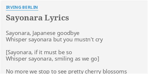 Sayonara lyrics [Irving Berlin]