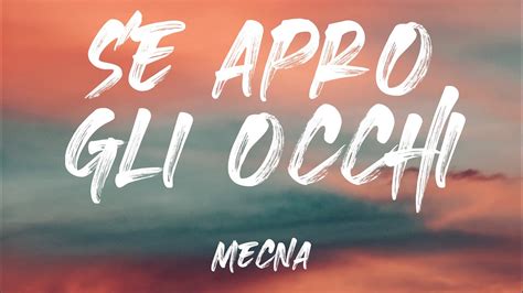 Se apro gli occhi lyrics [Mecna & Sick Luke]