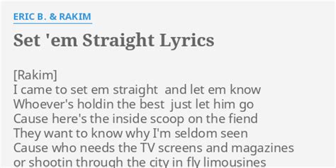 Set 'Em Straight lyrics [Eric B. & Rakim]