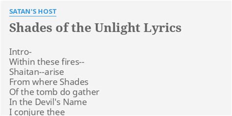 Shades of the Unlight lyrics [Satan's Host]