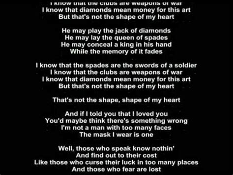 Shape of My Heart lyrics [Sting]